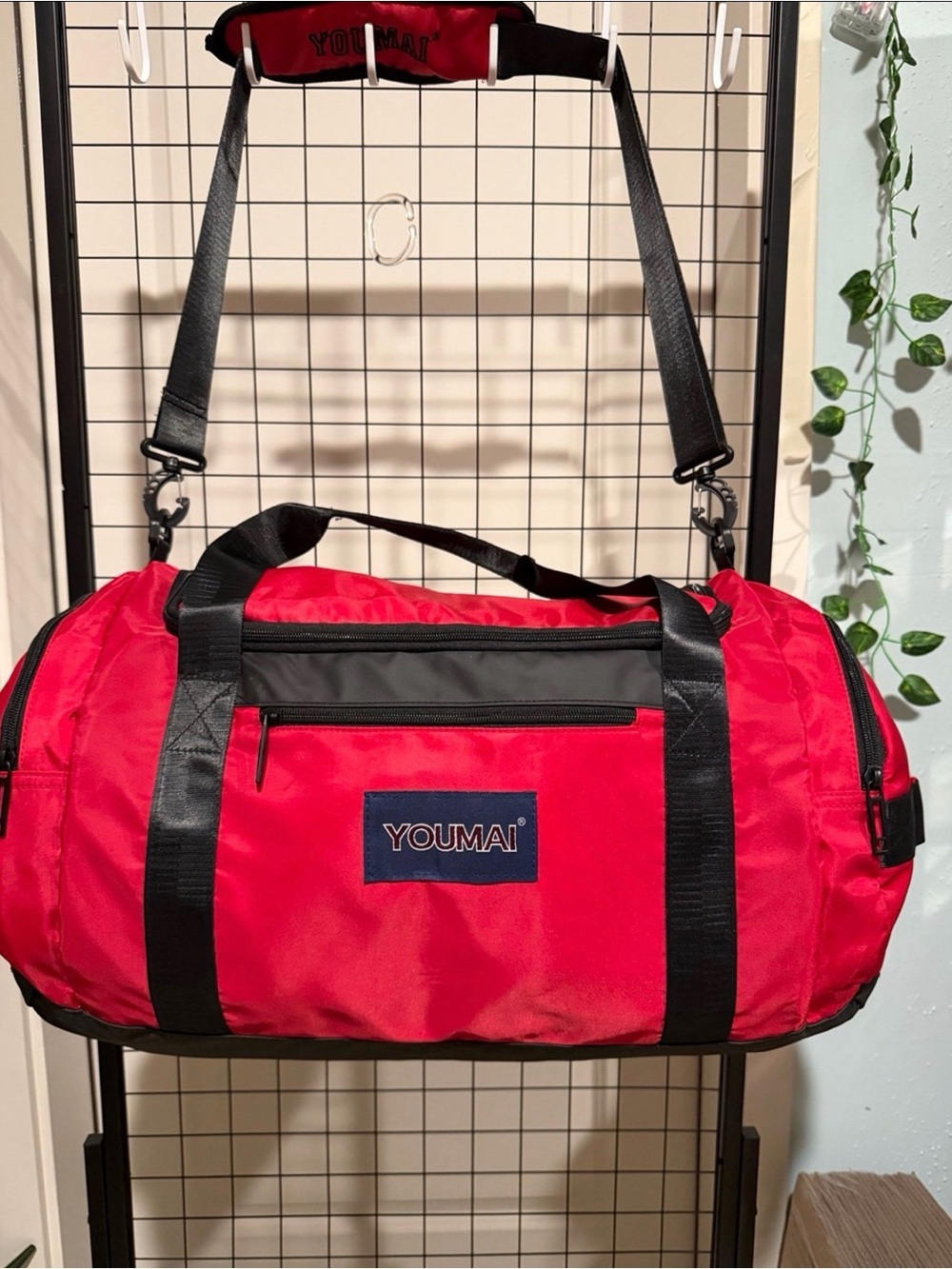 Red Men’s Duffel Bag with Shoulder Strap